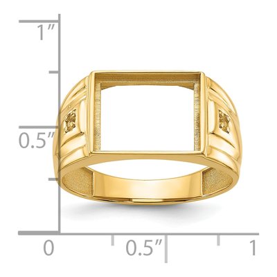 Men's 14K Yellow Gold Onyx Rectangle Ring Mounting – view 6