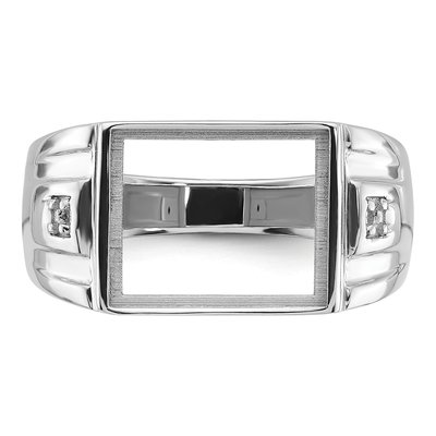 Men's 14K White Gold Onyx Setting Ring Mounting – view 5