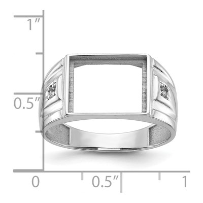 Men's 14K White Gold Onyx Setting Ring Mounting – view 6