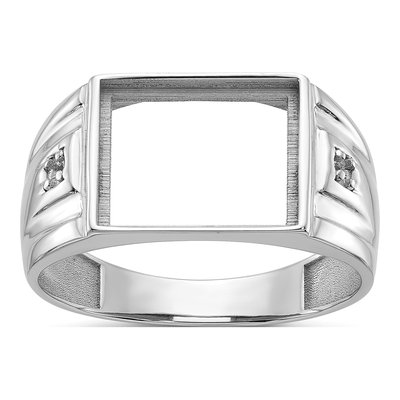 Men's 14K White Gold Onyx Setting Ring Mounting