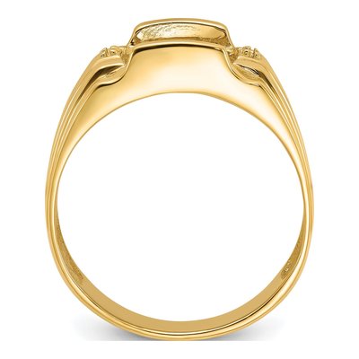 Men's 14K Yellow Gold Cushion Onyx Ring Mounting – view 3