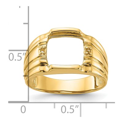 Men's 14K Yellow Gold Cushion Onyx Ring Mounting – view 5
