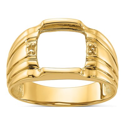 Men's 14K Yellow Gold Cushion Onyx Ring Mounting