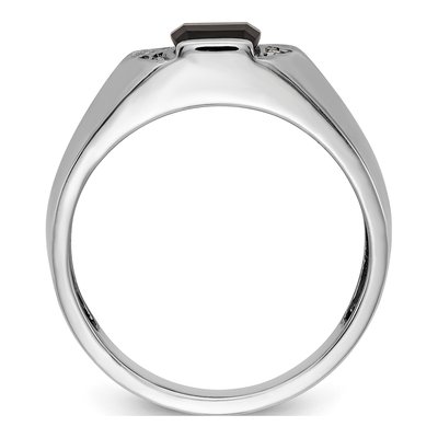 Men's 14K White Gold Onyx & Diamond Ring – view 2