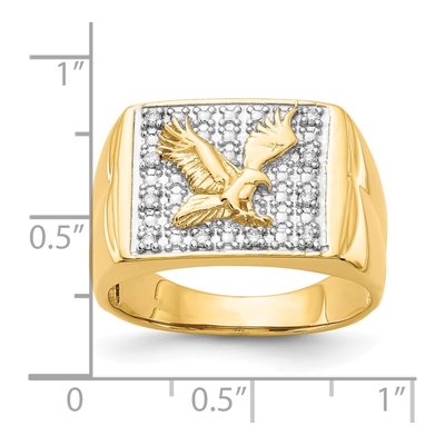 Men's 14K Yellow Gold 1/10 ct tw Diamond Eagle Ring – view 4