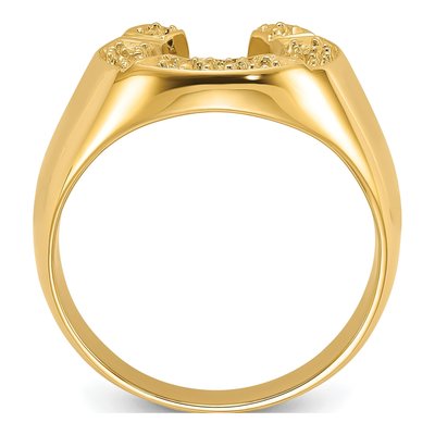 Men's 14K Yellow Gold Horseshoe Ring Mounting – view 3