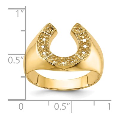 Men's 14K Yellow Gold Horseshoe Ring Mounting – view 4