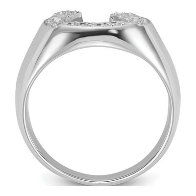 Men's 14K White Gold Horseshoe Ring Mounting – view 3