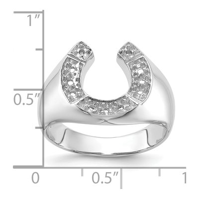 Men's 14K White Gold Horseshoe Ring Mounting – view 4