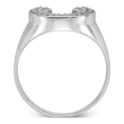 Men's 14K White Gold Horseshoe Ring Mounting – view 3