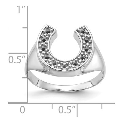 Men's 14K White Gold Horseshoe Ring Mounting – view 4