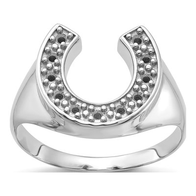 Men's 14K White Gold Horseshoe Ring Mounting