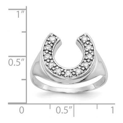Men's 14K White Gold 1/5 ct tw Diamond Horseshoe Ring – view 5