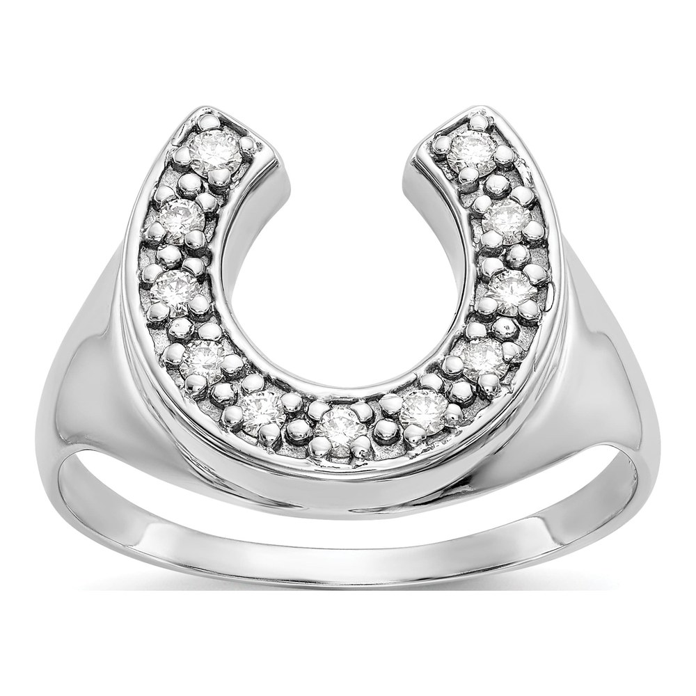 Men's 14K White Gold 1/5 ct tw Diamond Horseshoe Ring