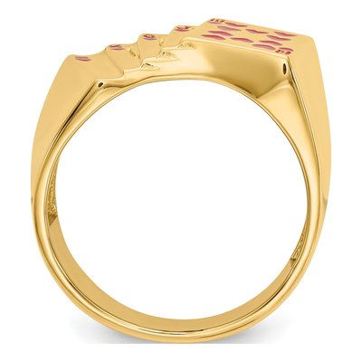 Men's 14K Yellow Gold Royal Flush Hearts Ring – view 3