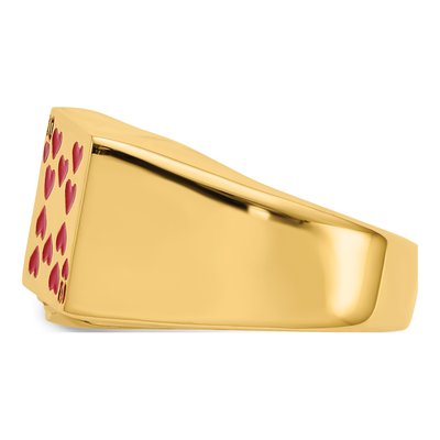 Men's 14K Yellow Gold Royal Flush Hearts Ring – view 5