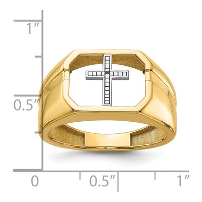 Men's 14K Yellow Gold Cross for Onyx Ring Mounting – view 4
