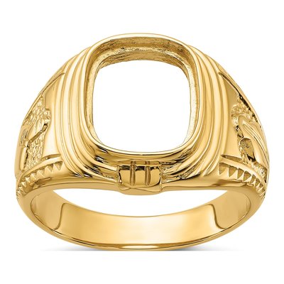 Men's 14K Yellow Gold Masonic Ring Mounting