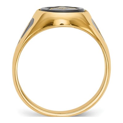 Men's 14K Yellow Gold Onyx Masonic Ring – view 2