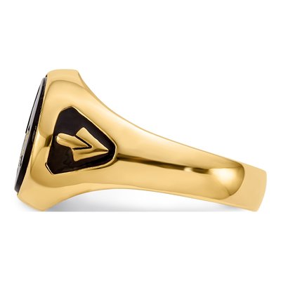 Men's 14K Yellow Gold Onyx Masonic Ring – view 3
