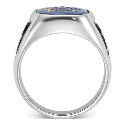 Men's 14K White Gold Masonic Ring – view 2