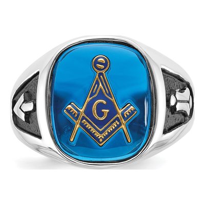 Men's 14K White Gold Masonic Ring – view 4