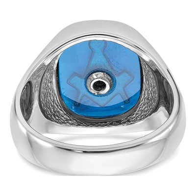 Men's 14K White Gold Masonic Ring – view 5
