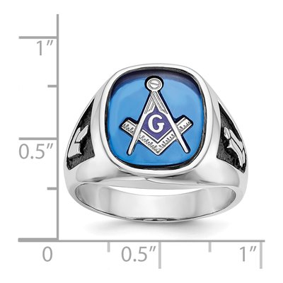 Men's 14K White Gold Masonic Ring – view 6