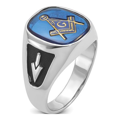 Men's 14K White Gold Masonic Ring – view 8