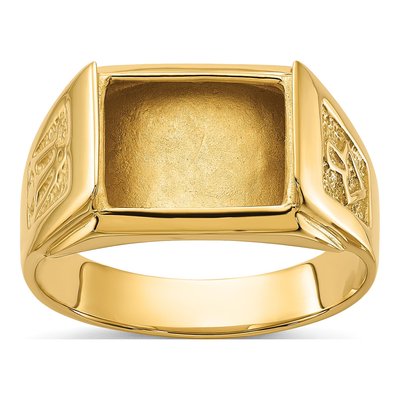 Men's 14K Yellow Gold Masonic Ring Mounting