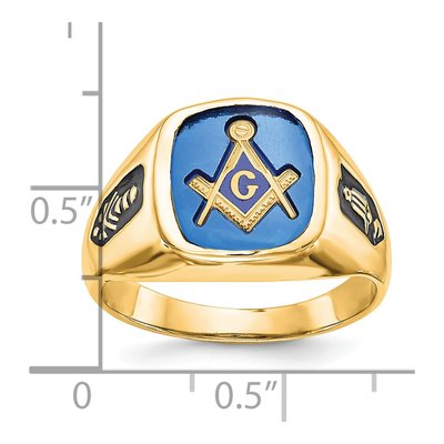 Men's 14K White Gold Masonic Ring – view 5
