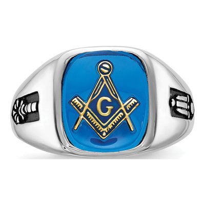 Men's 14K White Gold Masonic Ring – view 6