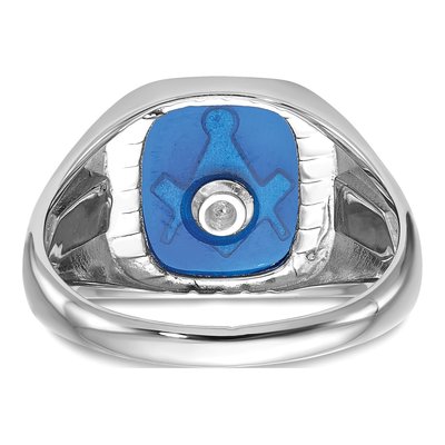 Men's 14K White Gold Masonic Ring – view 7