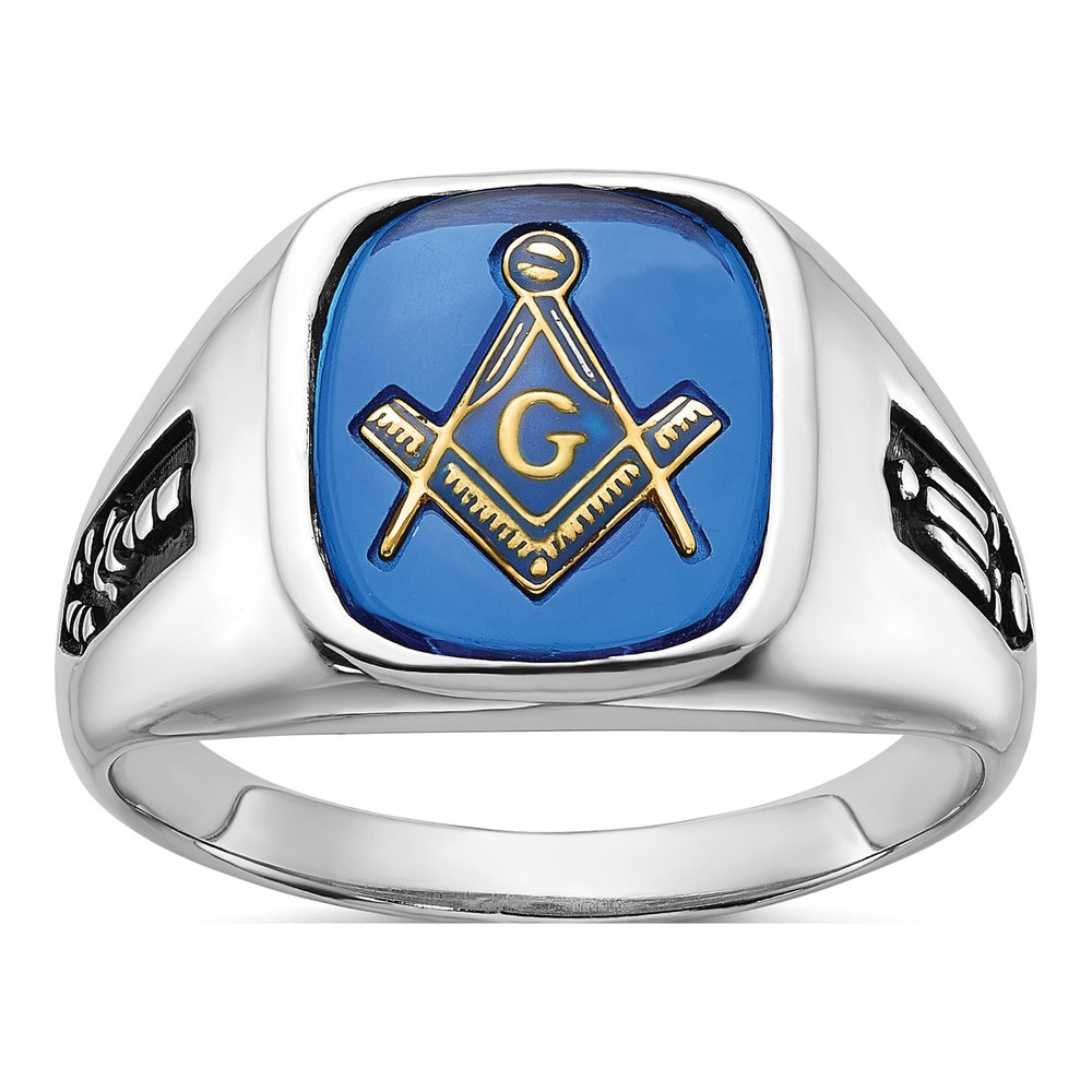 IB Goodman 14K White Gold Men's Masonic Ring
