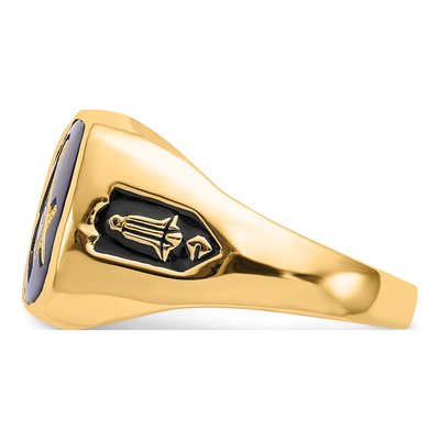 Men's 14K Yellow Gold Masonic Ring – view 3