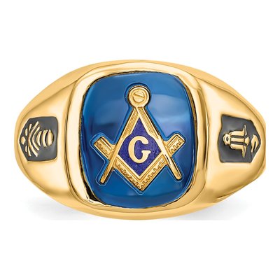 Men's 14K Yellow Gold Masonic Ring – view 4