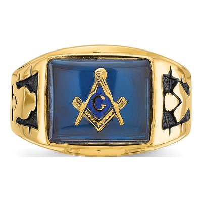 Men's 14K Yellow Gold Masonic Ring Mounting – view 6