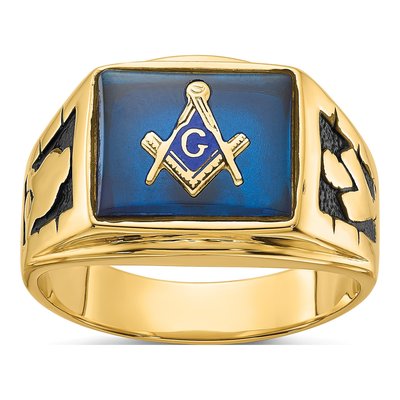 Men's 14K Yellow Gold Masonic Ring Mounting