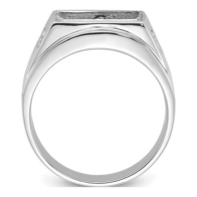 Men's 14K White Gold Onyx Masonic Ring Mounting – view 3