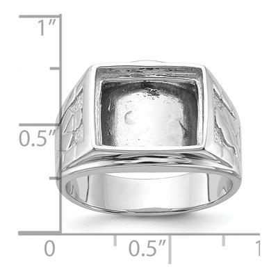 Men's 14K White Gold Onyx Masonic Ring Mounting – view 5