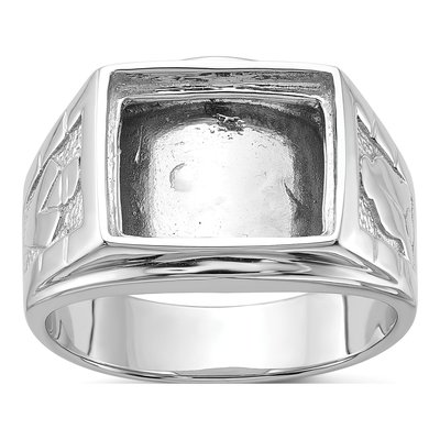 Men's 14K White Gold Onyx Masonic Ring Mounting
