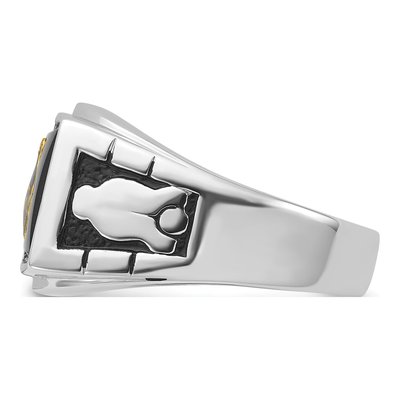 Men's 14K White Gold Onyx Masonic Ring – view 5