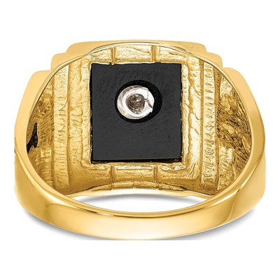 Men's 14K Yellow Gold Onyx Masonic Ring – view 6