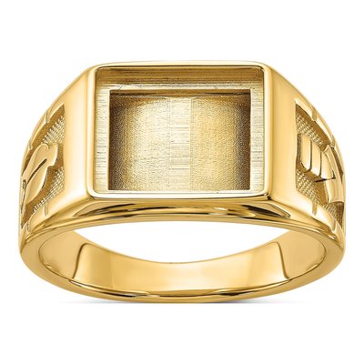 Men's 14K Yellow Gold Masonic Ring Mounting