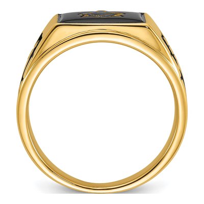 Men's 14K Yellow Gold Onyx Masonic Ring – view 2