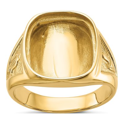 Men's 14K Yellow Gold Masonic Ring Mounting