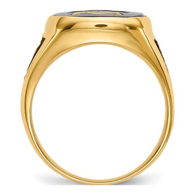 Men's 14K Yellow Gold Onyx Masonic Ring – view 2