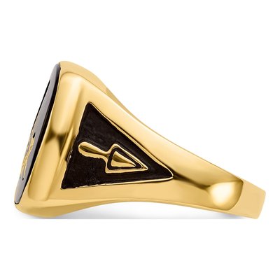 Men's 14K Yellow Gold Onyx Masonic Ring – view 3