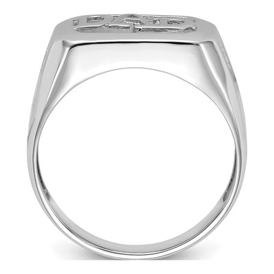 Men's 14K White Gold Holds Rectangle Onyx Diamonds DAD Ring Mounting – view 2