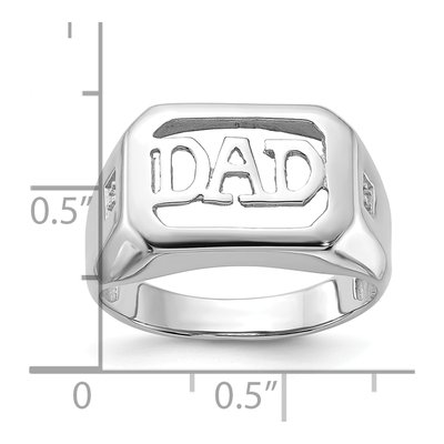Men's 14K White Gold Holds Rectangle Onyx Diamonds DAD Ring Mounting – view 3